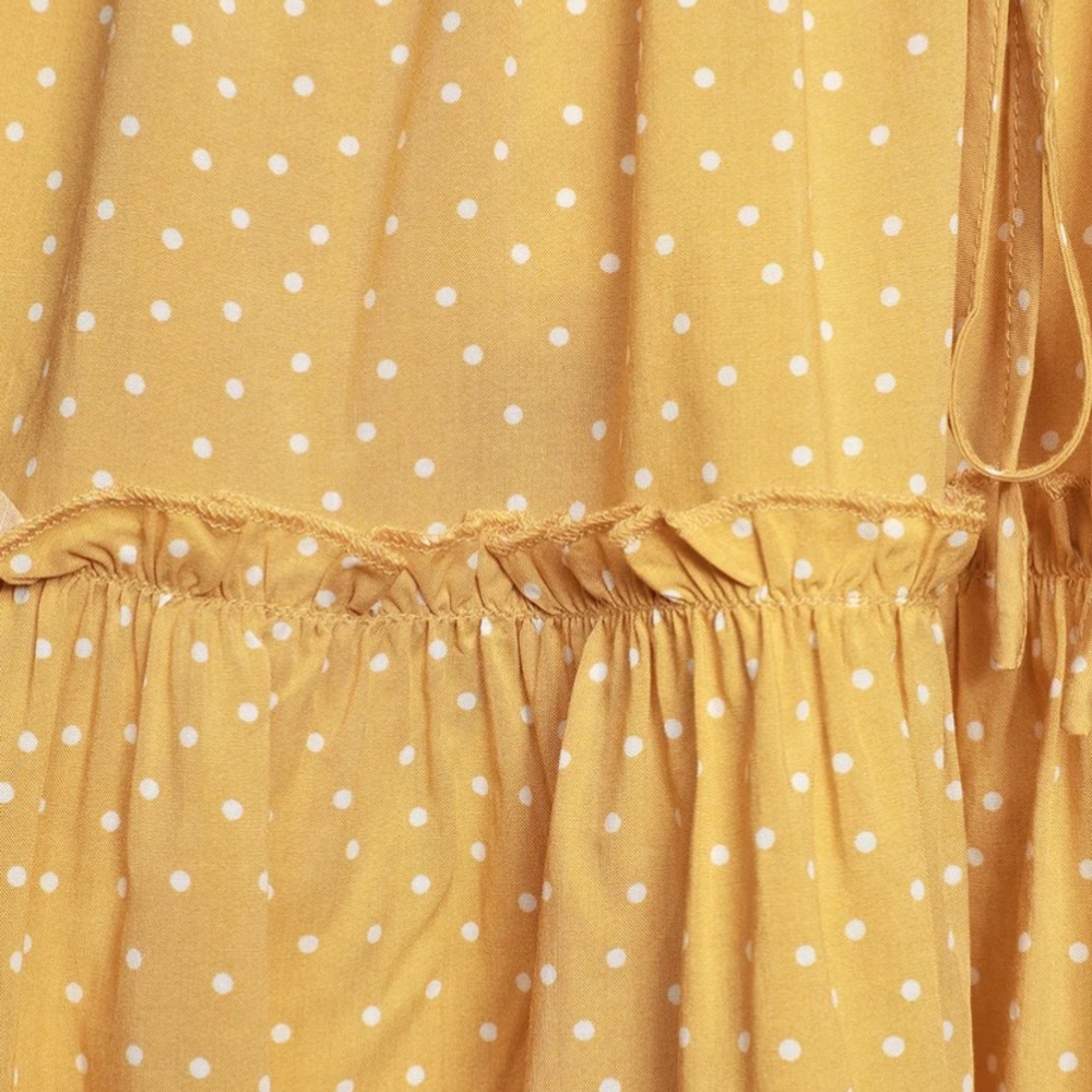 Lulus Call You Mine Mini Skirt Yellow Polka Dot small - Picture 4 of 10